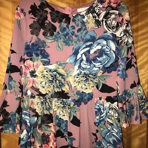 Lake Flower | Dresses | Lake Flower Mauve Floral Midi Dress Size M ...